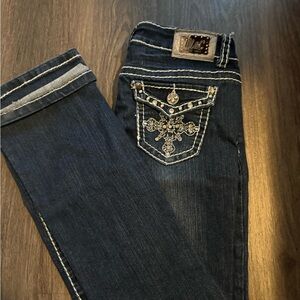 Dark Blue Embellished Women's Jeans